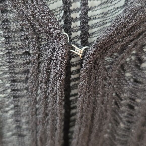 Black Sheer Knit Cardigan The Work Shop Size L - Picture 3 of 5